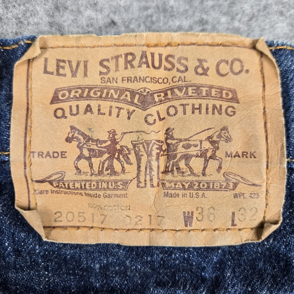 Vintage Levis 20517 0217 Jeans Men's 36x32 Dark Wash Bootcut Orange Tab 1985 USA - Picture 8 of 10